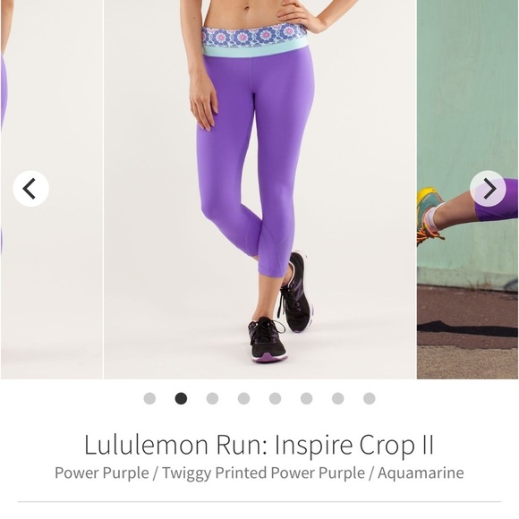 Lululemon Inspire Crop II - Purple and Aquamarine - Picture 2 of 8